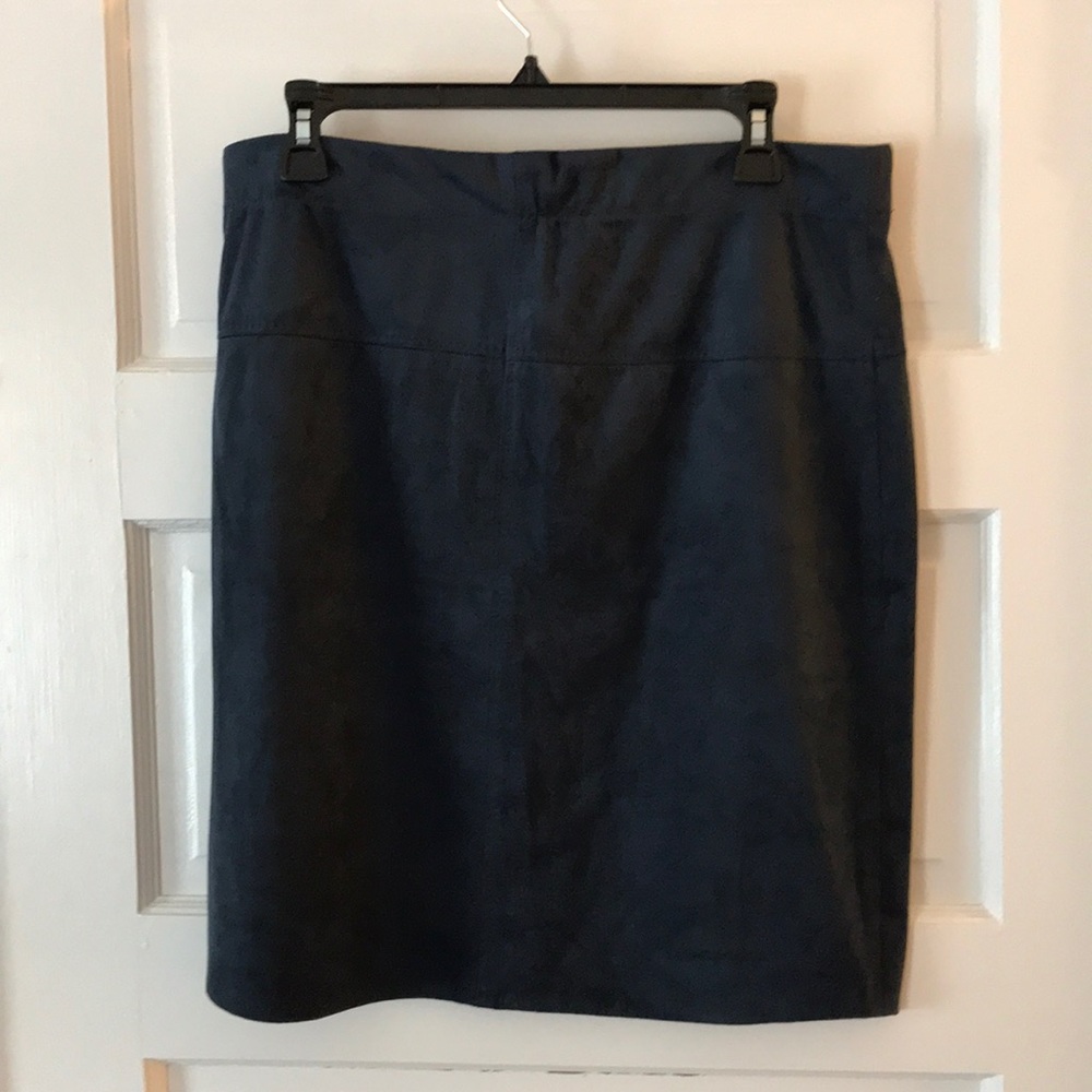 Turquoise faux suede skirt
